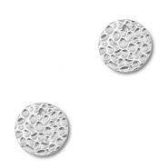 Stainless steel charms round Silver