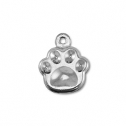 Stainless steel charms dog paw Silver