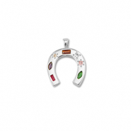 Brass TQ metal charms horseshoe Silver