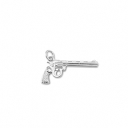 Brass TQ metal charms revolver Silver