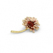 Brooches flower Gold-Light Pink-Red