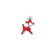 Metal charms reindeer Silver-Red-White