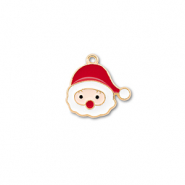 Metal charms santa Gold-Red-White