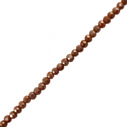 Top faceted beads 6x4mm disc Dark Red-Brown