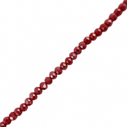 Top faceted beads 3x4mm disc Dark Red