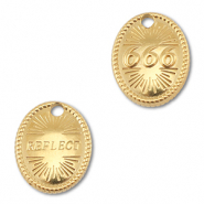 BY31® Stainless steel charm angelnumbers 666 / reflect Gold