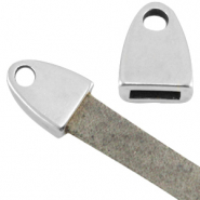 DQ European metal end cap with loop Antique Silver (nickel free)