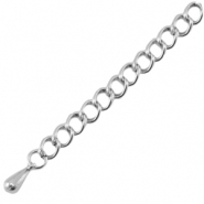 DQ European metal findings extension chain Antique silver (nickel free)