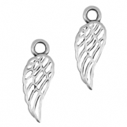 DQ European metal charms angel wing Antique Silver (nickel free)