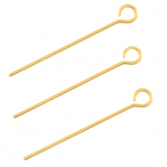 DQ European metal eyepins 50mm Gold (nickel free)
