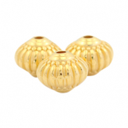 DQ European metal beads deco 8x7mm Gold (nickel free)