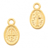 DQ European metal charms Jesus oval Gold (nickel free)