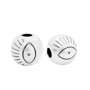DQ European metal beads with eye 6mm Antique Silver (nickel free)