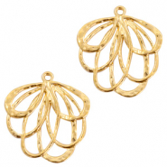 DQ European metal charms flower Gold (nickel free)