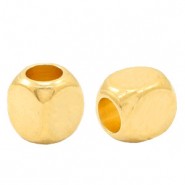 DQ European metal beads cube Gold (nickel free)