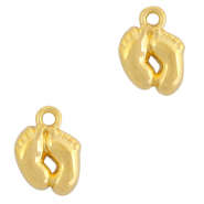 DQ European metal charms feet Gold (nickel free)