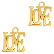 DQ European metal charms "love" Gold (nickel free)