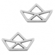 DQ European metal charms connector boat Antique Silver (nickel free)