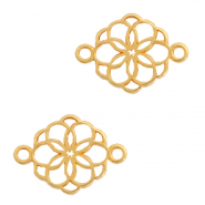 DQ European metal charms connector flower Gold (nickel free)