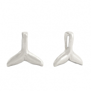 DQ European metal charms whale tail Antique Silver (nickel free)