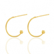 DQ European metal findings creole earrings 15mm Gold (nickel free)