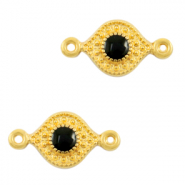 DQ European metal charms connector Black-Gold (nickel free)