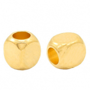 DQ European metal beads cube 4mm Gold (nickel free)