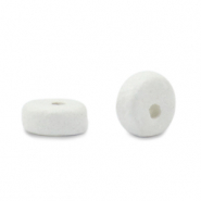 DQ greek ceramic beads disc 6mm White