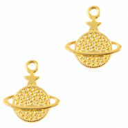 DQ European metal charms saturn Gold (nickel free)