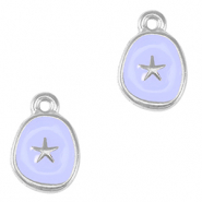 DQ European metal charms starfish Antique Silver-Lavender Purple (nickel free)