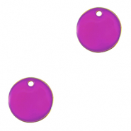 DQ European metal charms 10mm Gold-Purple (nickel free)