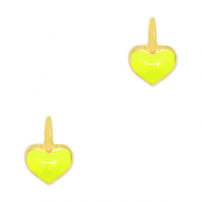DQ European metal charms heart Gold-Neon Yellow (nickel free)