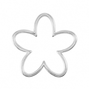 DQ European metal charms charm / connector flower Antique Silver (nickel free)