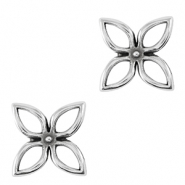 DQ European metal charms charm / connector flower Antique Silver (nickel free)