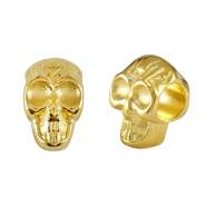DQ European metal beads skull Gold (nickel free)