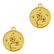 DQ European metal charms flower Gold (nickel free)