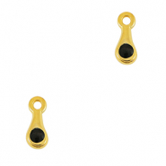 DQ European metal charms drop Gold-Black (nickel free)