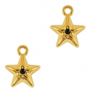 DQ European metal charms Gold-Black (nickel free)