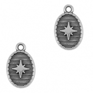 DQ European metal charms star Antique Silver (nickel free)