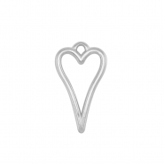 DQ European metal charms Heart Antique Silver