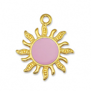 DQ European metal charms sun Light Pink-Gold (nickel free)