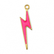 DQ European metal charms thunder Fuchsia-Gold (nickel free)
