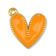 DQ European metal charms heart Orange-Gold (nickel free)