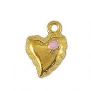DQ European metal charms heart Light Pink-Gold (nickel free)