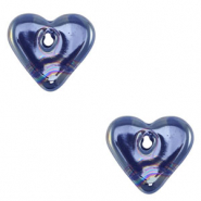 DQ greek ceramic beads Heart Dark Blue