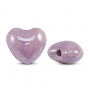 DQ greek ceramic beads Heart Purple