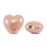 DQ greek ceramic beads Heart Peach