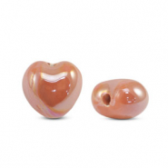 DQ greek ceramic beads Heart Orange