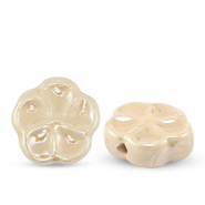 Beads Ceramic flower Beige