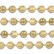 Stainless steel findings belcher chain smiley Gold